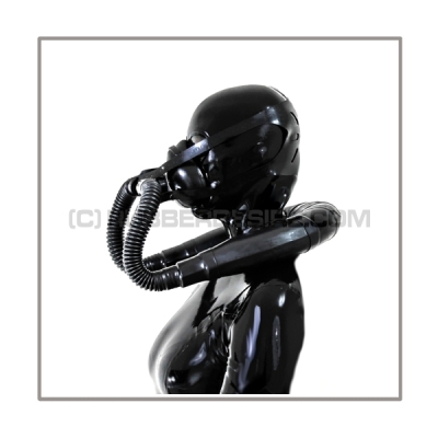 Neckrespirator-rubbersmellbag-mask-system AIR-SB-H with t-joint and head-harness